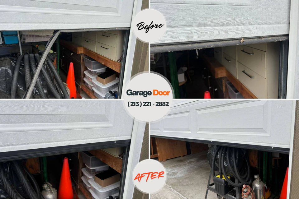 Before and after: garage door repair Heber Springs, AR